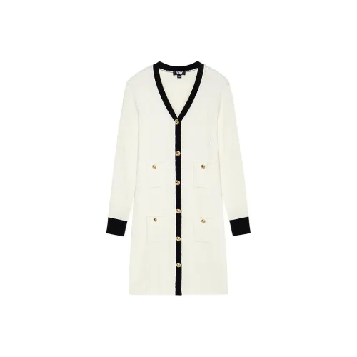 DKNY Длинное платье с длинными рукавами цвет белый