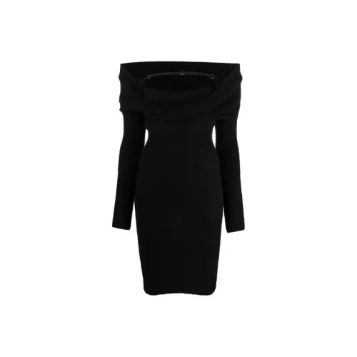 Jacquemus Черное Женское Длинное Платье с Рукавами