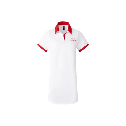 Adidas Короткий рукав Платье Женское Белое