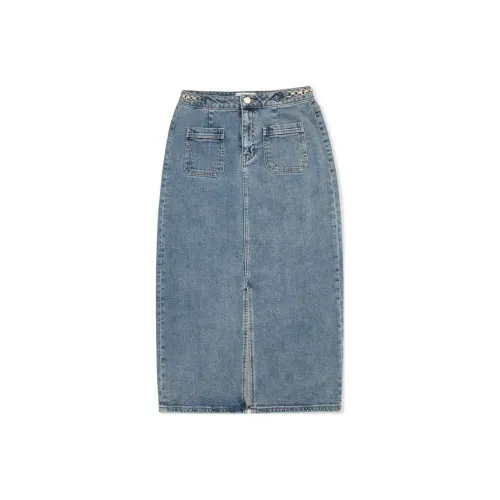 GUESS Denim Long Skirt Women's Denim Blue