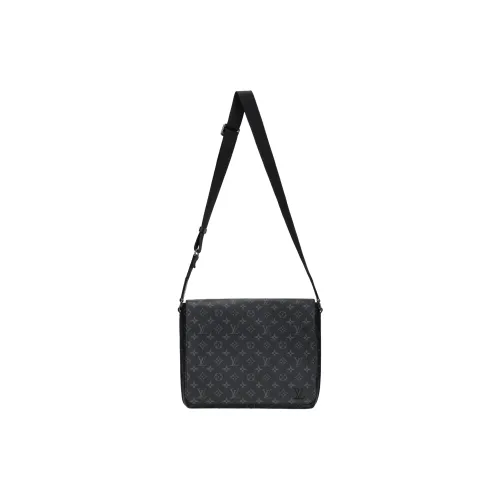 LOUIS VUITTON Холст Курьер Сумка через плечо Сумка Средний Мужской Черный