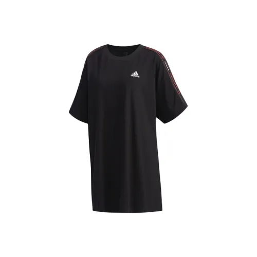 Adidas Короткий рукав Платье Женское Черное