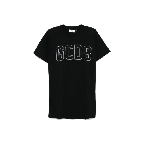GCDS Черные Женские Короткие Платья с Рукавами
