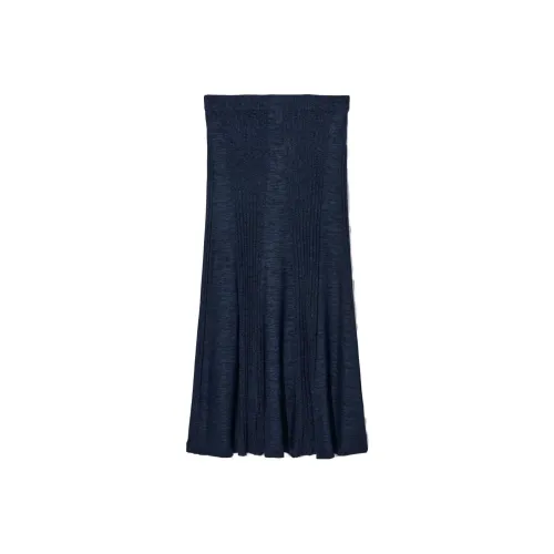 COS Темно-синий Женские Вязаные Длинные Юбки