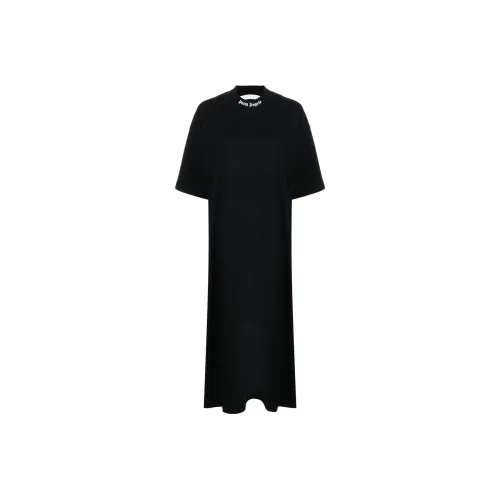 PALM ANGELS Черное Женское Короткое Платье с Рукавами