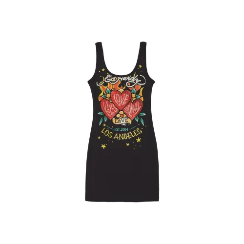 Ed Hardy Черные Женские Платья без рукавов