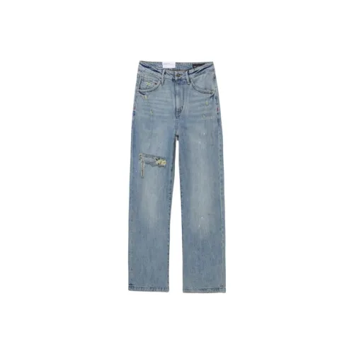 ABLE JEANS Женские Светло-желтый Грязь Синий