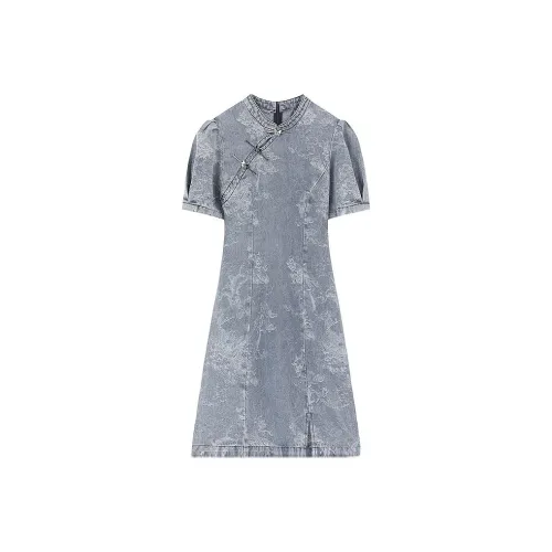 ELF SACK x MAOHELAOSHU Короткое платье с короткими рукавами женское