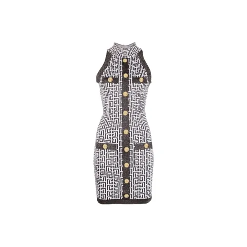 BALMAIN Серые Женские Платья без рукавов