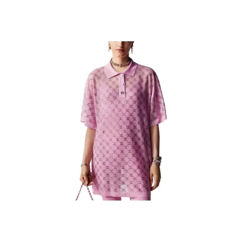 CHANEL Короткий рукав Платье Женское Светло-розовое