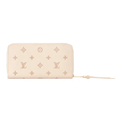 LOUIS VUITTON Zippy Тисненая крупнозернистая кожа коровы Кошелек Женский Розовый