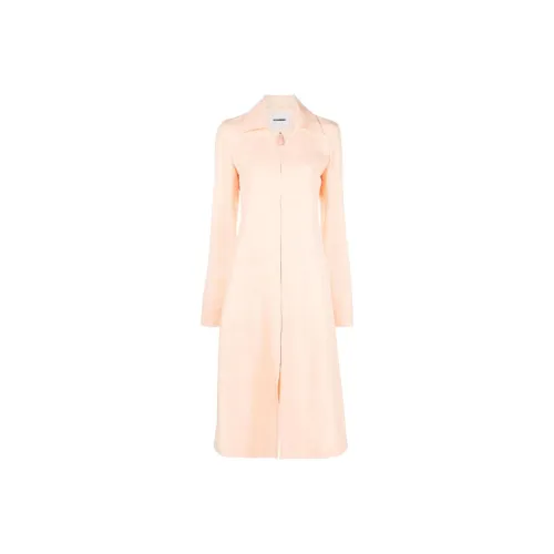 JIL SANDER Апельсиновые Женские Длинные Платья с Рукавами