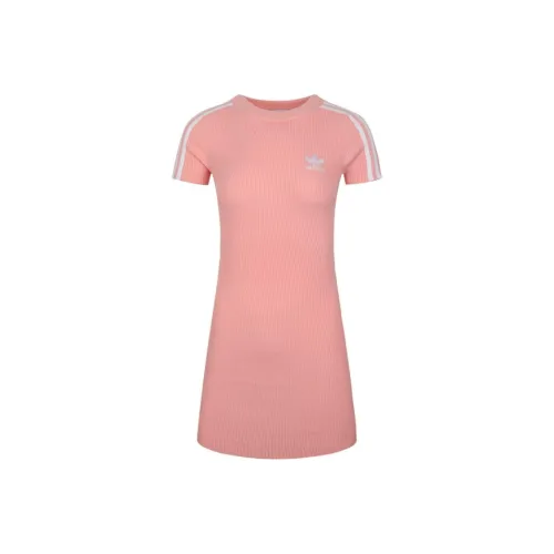 Adidas Originals Короткий рукав Платье Женское Красное