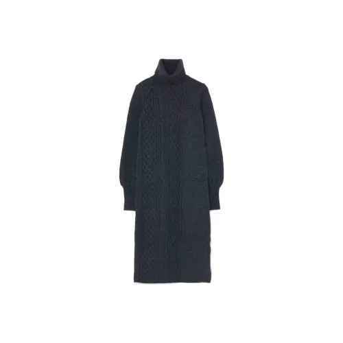 Yohji Yamamoto Длинное платье с длинными рукавами женское черное серое