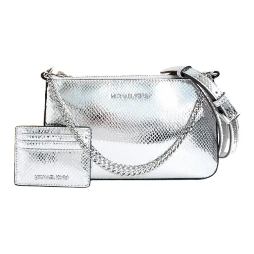 MICHAEL KORS Jet Set Travel Кожа Плечевая Сумка Сумка Средняя Женская Серебряный