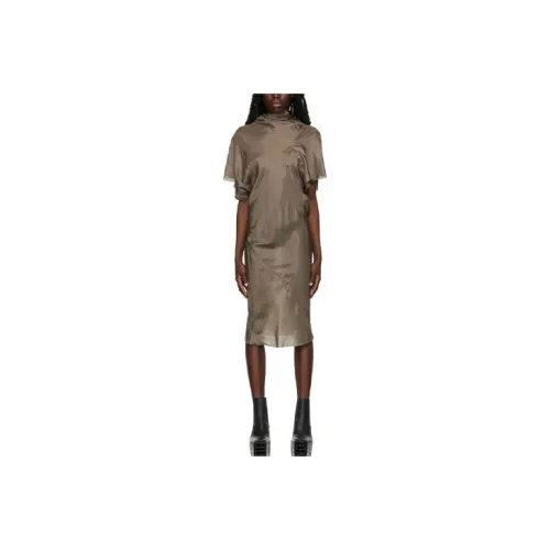 RICK OWENS Серый Женские Короткие Платья с Рукавами