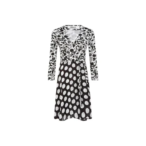 Diane von Furstenberg Многоцветные Женские Длинные Платья с Длинными Рукавами