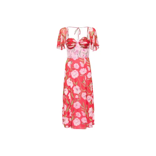 Rotate Короткий рукав Платье Женское Светло-розовое