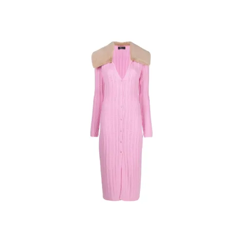 Blumarine Розовые Женские Длинные Платья с Рукавами