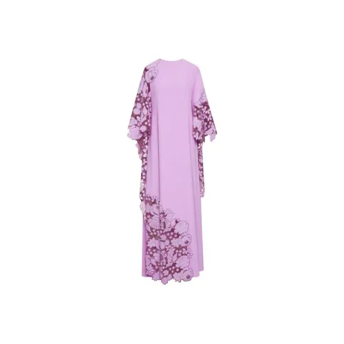 Oscar De La Renta SS24 Длинное платье с длинными рукавами женское светло-фиолетовое