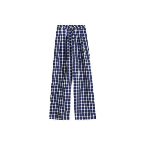 SYEEE WITH U Повседневные брюки Женские Сине-белая клетка