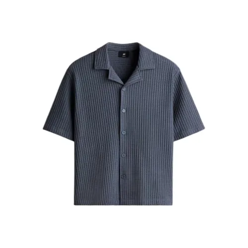H&M Морской Синий Мужские Рубашки