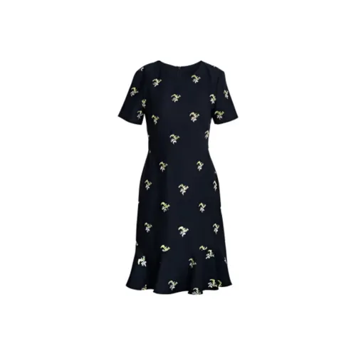 ROEYSHOUSE Короткое платье с короткими рукавами женское черное