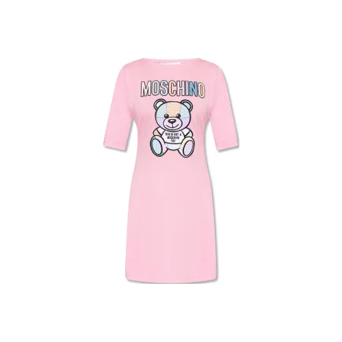MOSCHINO Розовые Женские Платья с Коротким Рукавом