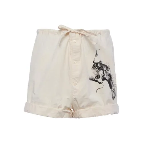 PRADA Экрю Женские Повседневные Шорты