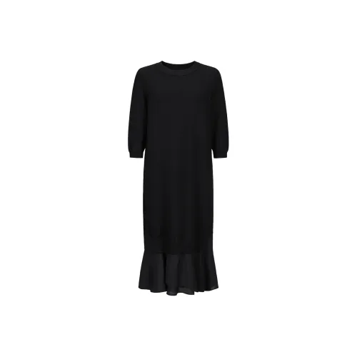 JZ. ANNAKRO Короткий рукав Платье Женское Без рисунка Черное