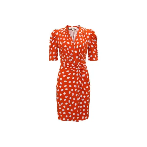 DVF Diane Von Furstenberg FW23 Короткий рукав Платье Женское Красное