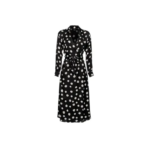 PINKO Черное Женское Длинное Платье с Рукавами