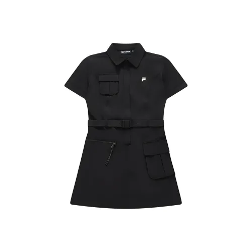 FILA FUSION URBAN TECH Короткий рукав Платье Женское Глубокий черный