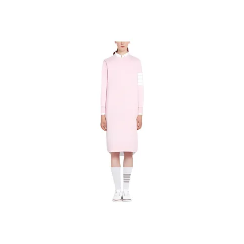 THOM BROWNE Розовые Женские Длинные Платья с Рукавами