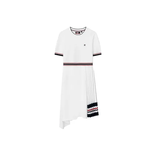 FILA Стандартный белый Женские Платья с коротким рукавом