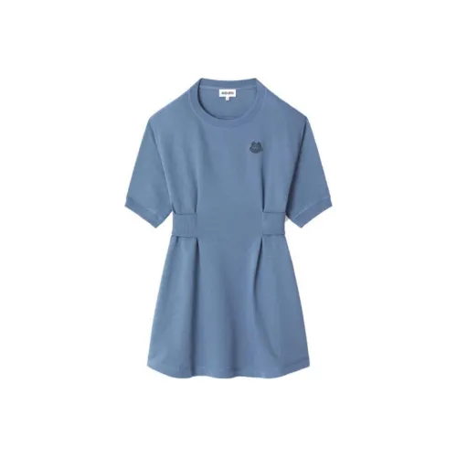 KENZO Blue Женские Короткие Платья с Рукавами
