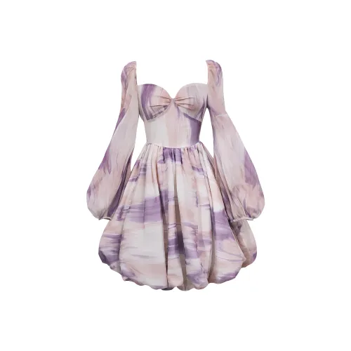 CALLRINDUCK Длинное платье с длинными рукавами женское фиолетовое