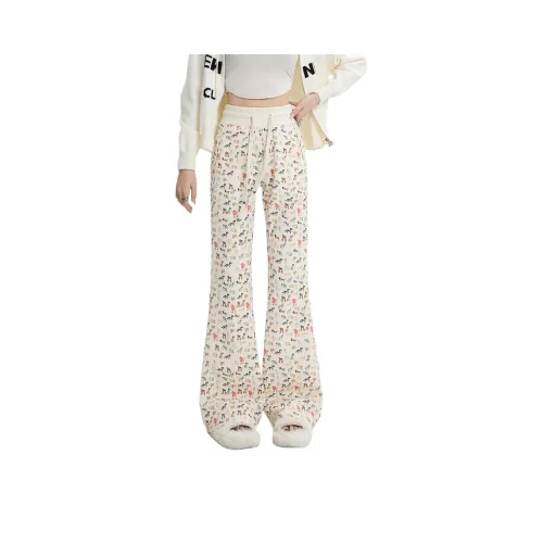 Kazakhstan Повседневные брюки Женские Бежево-желтый Щенок