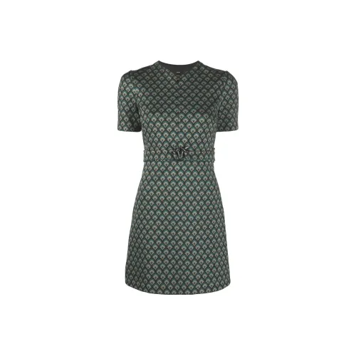 PINKO Зеленые Женские Короткие Платья с Рукавами
