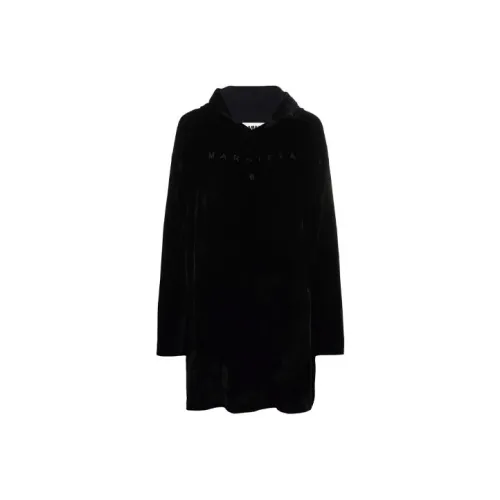 MM6 Maison Margiela Черное Женское Длинное Платье с Рукавами