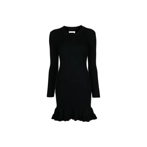 See By Chloe Длинное платье с длинными рукавами женское черное