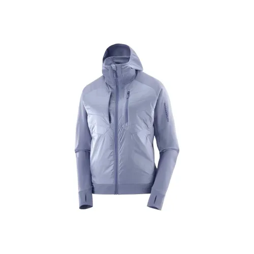 SALOMON Хлопковый пуховик женский синий гранитный
