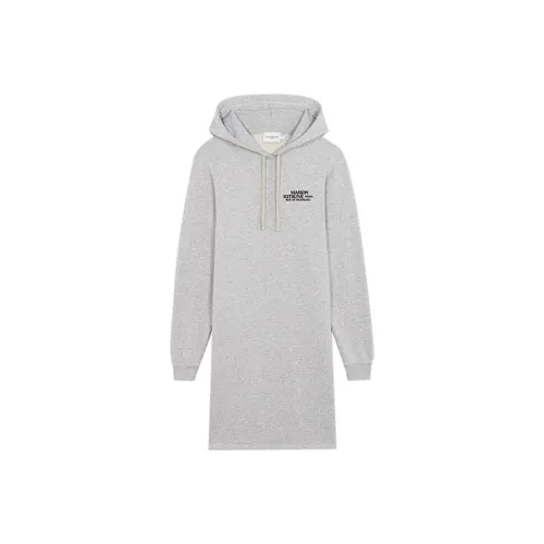 Maison Kitsune Серое Женское Длинное Платье с Рукавами