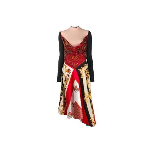 Marine Serre Red Женские Длинные Рукава Платья