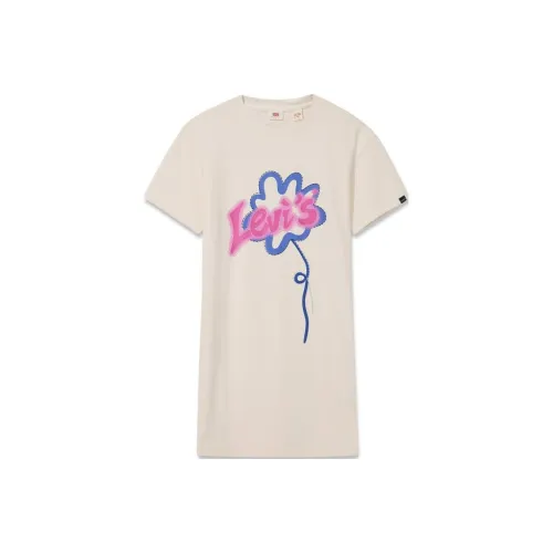 Levis Абрикос Женские Короткие Платья с Рукавами