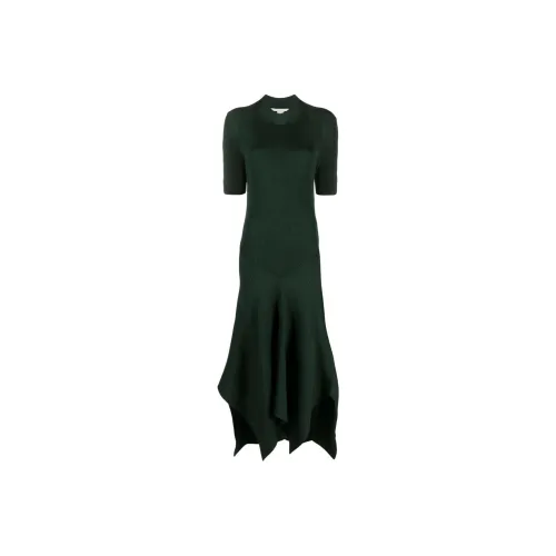 STELLA MCCARTNEY Зеленое Женское Короткое Платье с Рукавами