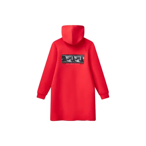 FILA Легендарный красный Женские Длинные Платья с Рукавами