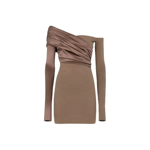 FENDI Коричневый Женские Длинные Платья с Рукавами