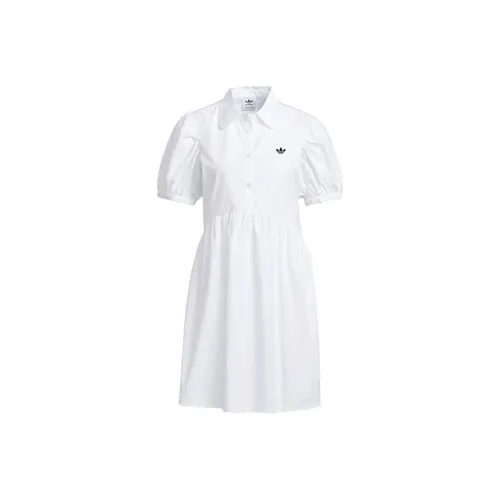 Adidas Originals Короткий рукав Платье Женское Белое