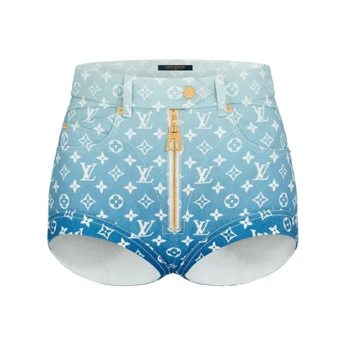 LOUIS VUITTON Синий Лагуна Монограмма Повседневные шорты Женские Синий